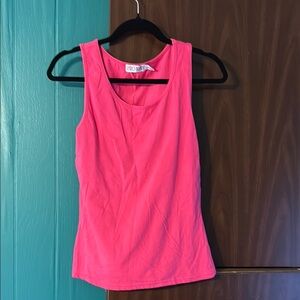 Fitted Pink and Orange Sleeveless Tank Top